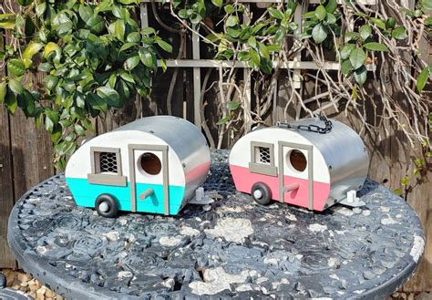 metal trailer bird house bird holiday|Retro Camper Trailer Novelty Birdhouse .